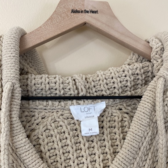 Loft lounge collection chunky knit hoodie - Picture 3 of 5